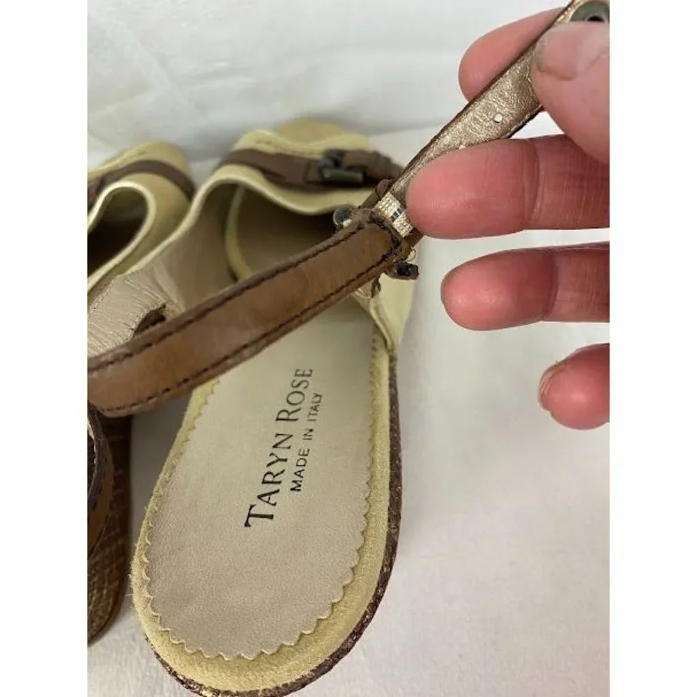Taryan Rose Wedge Sling Back Heels Made in Italy Women's Size 40 - Picture 6 of 6